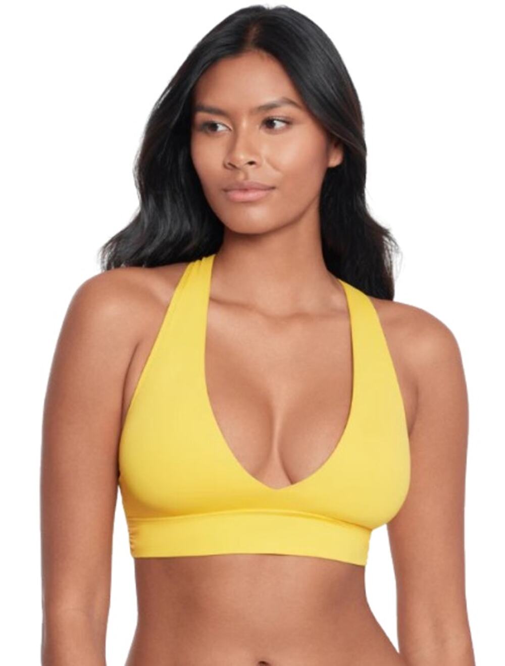 LAUREN RALPH LAUREN Twist X Back Bikini Top SIZE 12 Bright Yellow Beach Club NWT